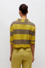 Carica l&#39;immagine nel visualizzatore di Gallery, Maglione lavorato a maglia a collo alto a righe verdi
