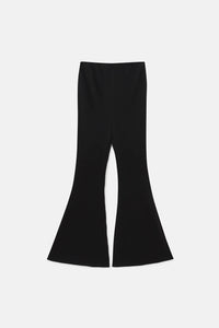 Pantaloni a zampa elasticizzati neri