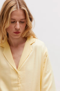 Camicia fluida in raso giallo