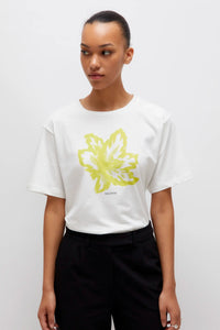 T-shirt bianca con stampa floreale