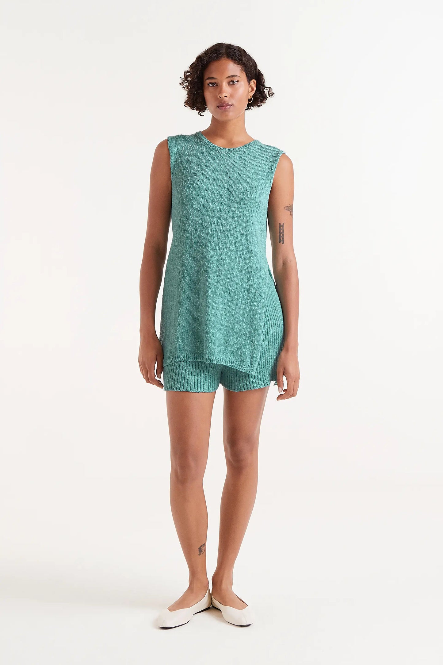 Top lungo maglia azzurra