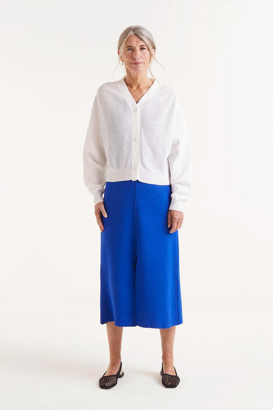 Cardigan bianco in maglia fine