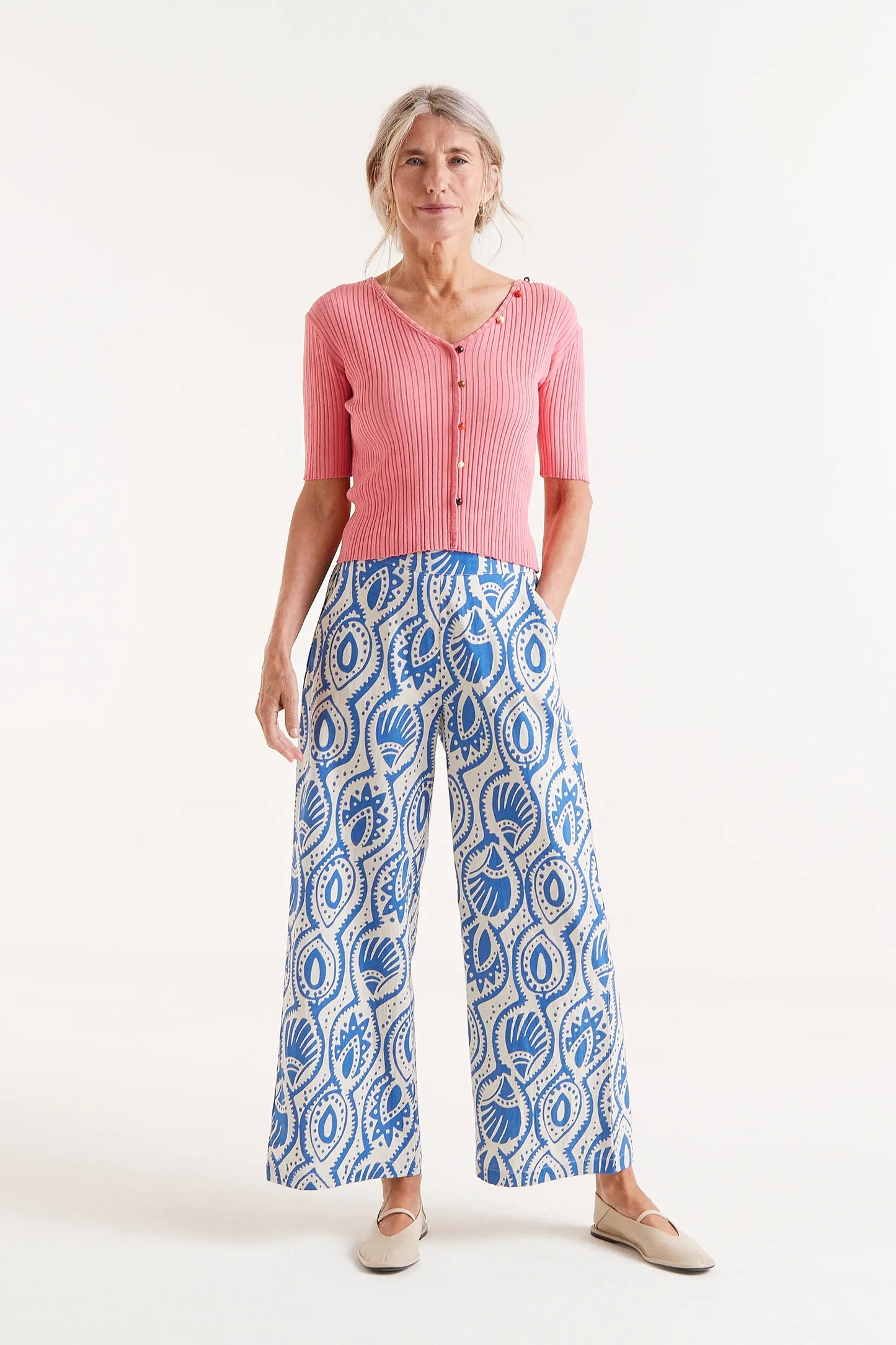 Pantaloni dritti stampati Aquaria