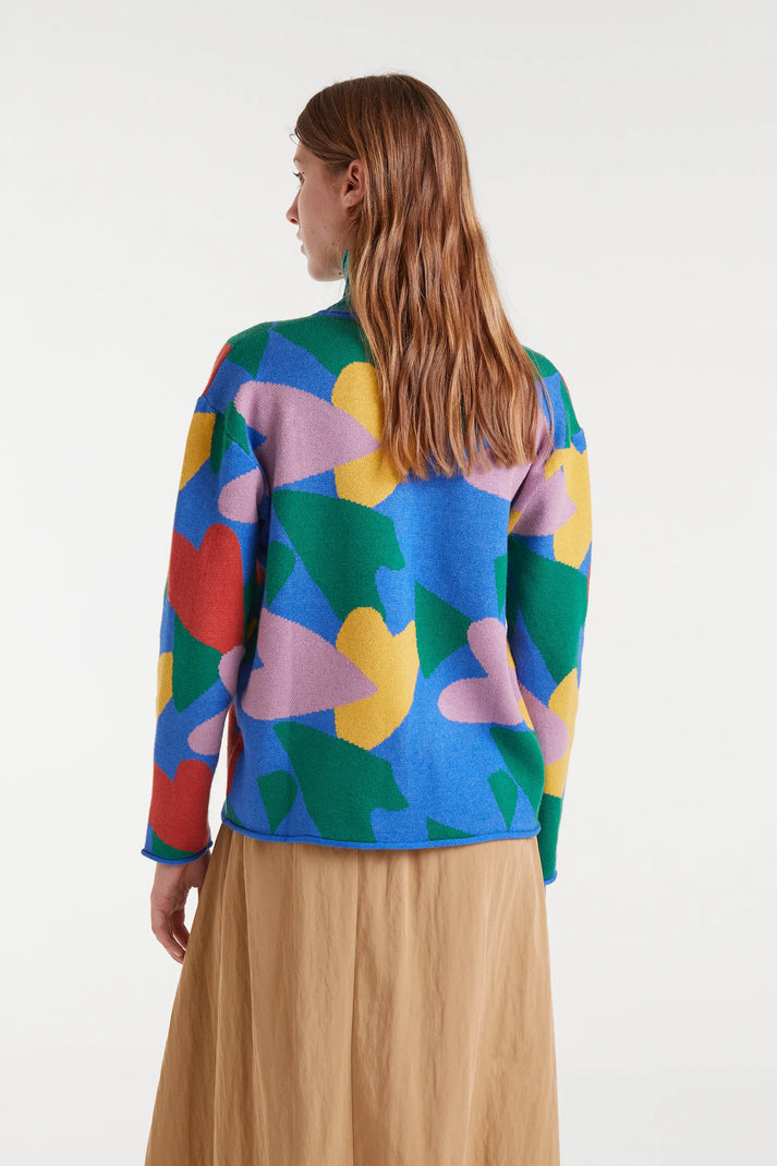 Cardigan jacquard con stampa Cupido