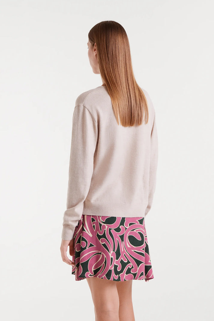 Maglia a maglia con scollo a V beige