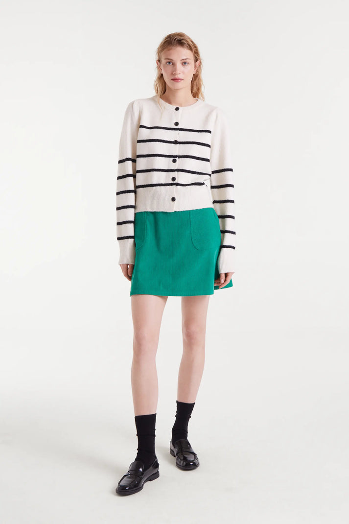 Cardigan maglia righe marinaio bianco e nero