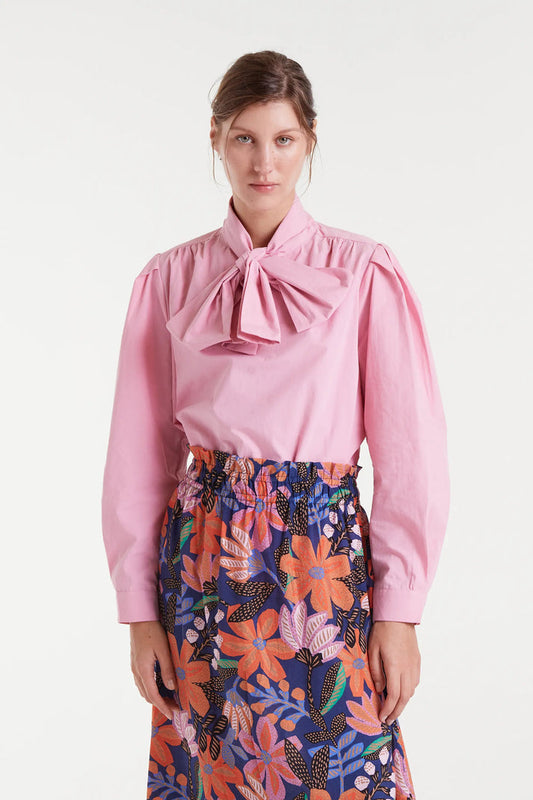 Camicia 100% cotone allacciatura rosa