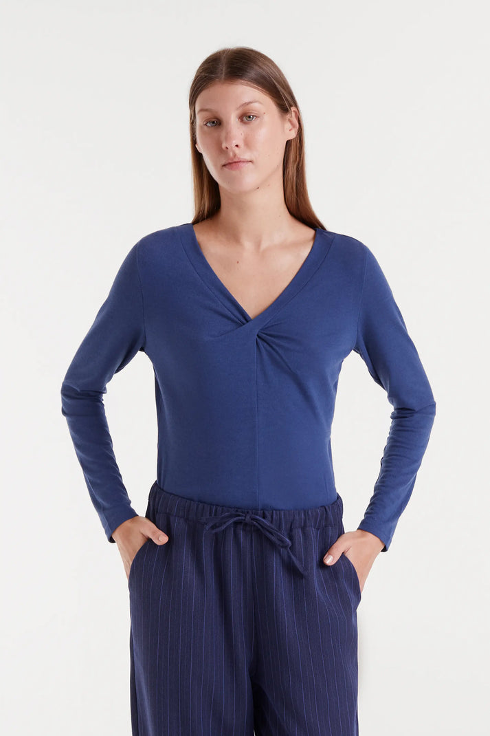 Maglietta annodata blu