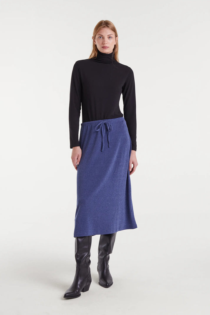 Gonna midi blu navy