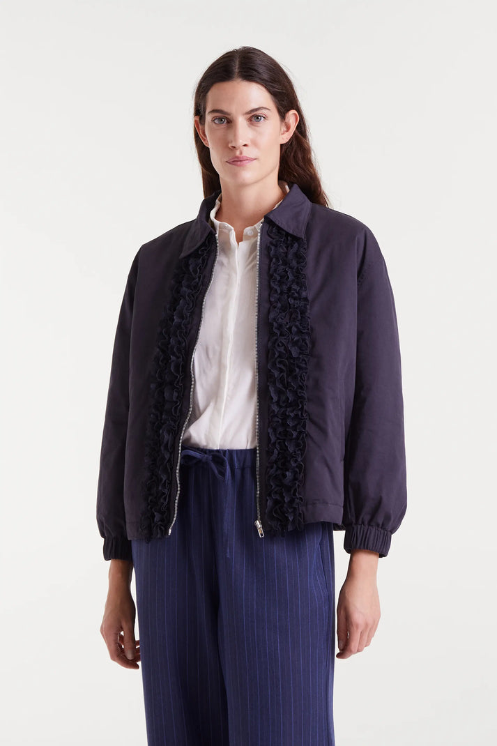 Giacca 100% cotone blu navy