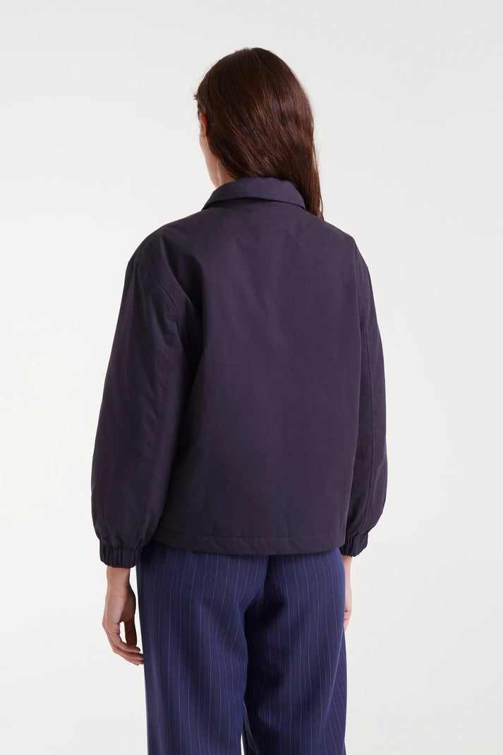 Giacca 100% cotone blu navy