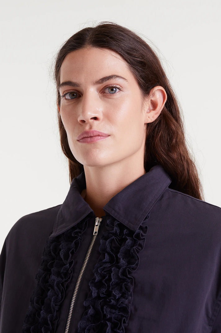 Giacca 100% cotone blu navy