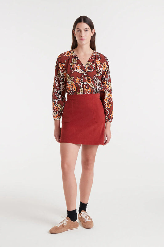 Camicia in crepe leggero con stampa Daisy