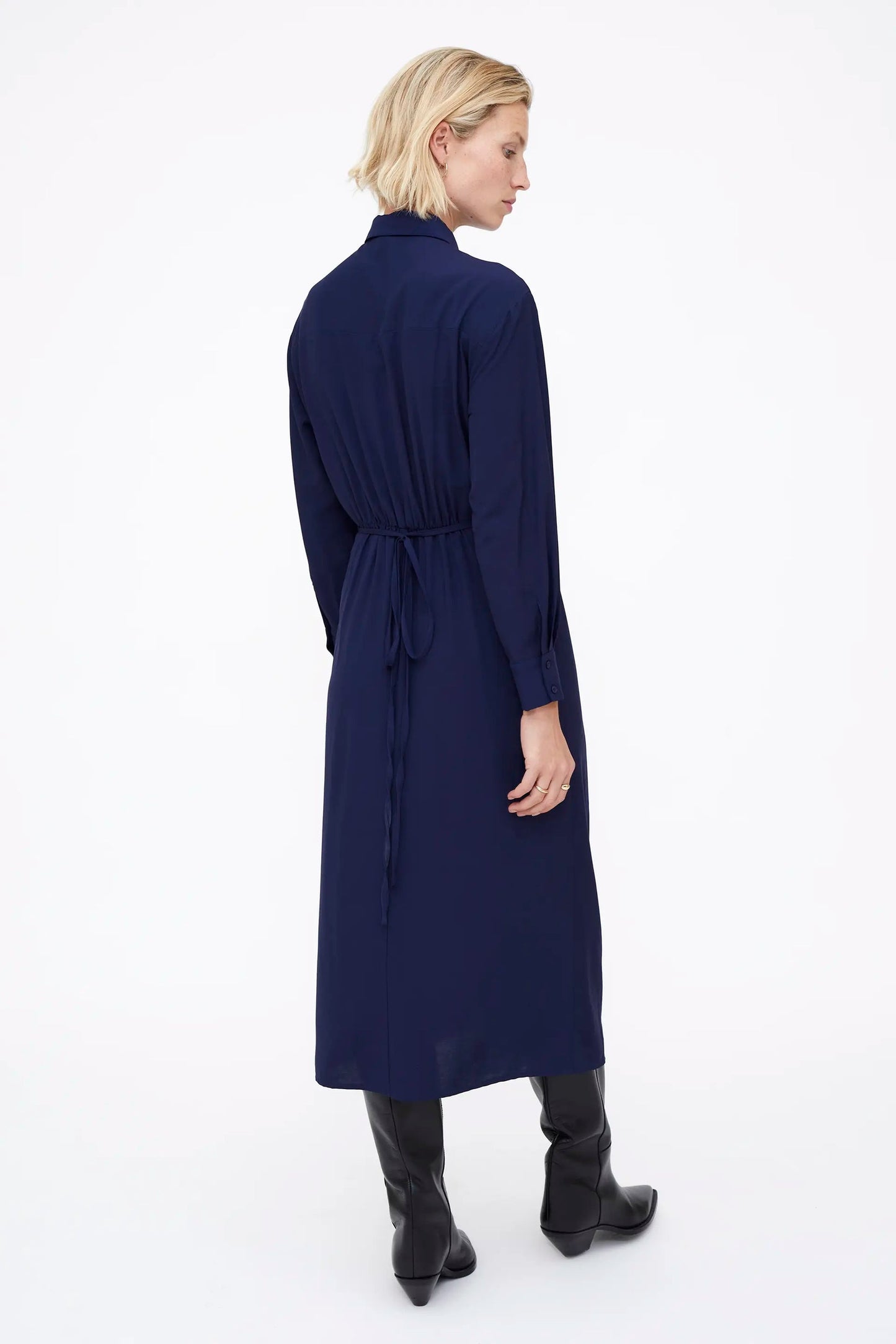 Abito midi crepe navy blue