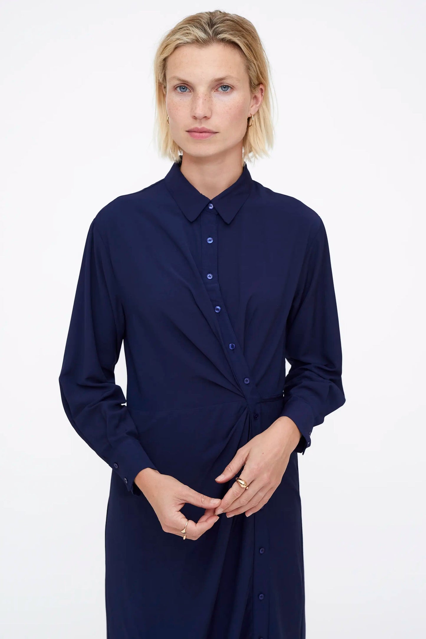 Abito midi crepe navy blue