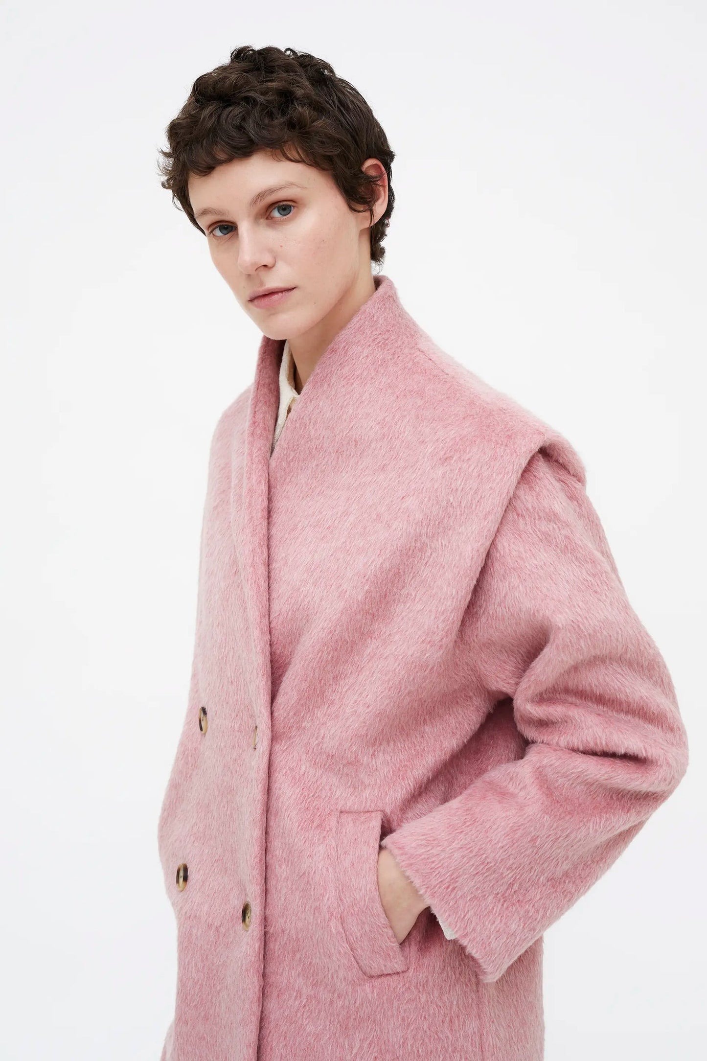 Cappotto lungo rosa