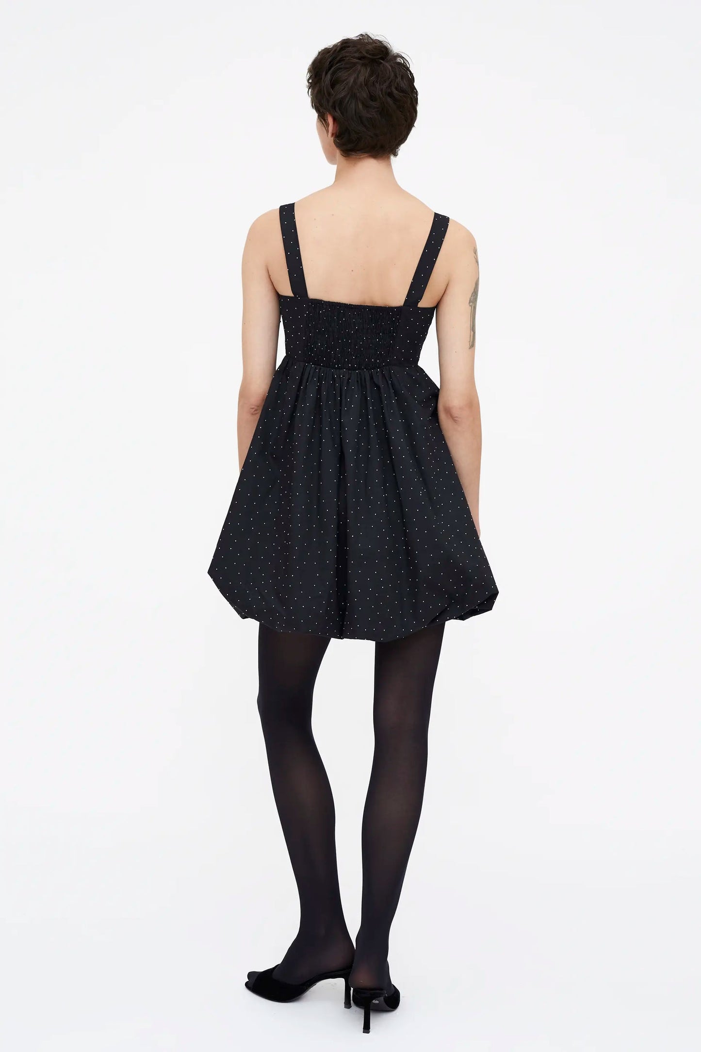 Abito corto nero 100% cotone popeline