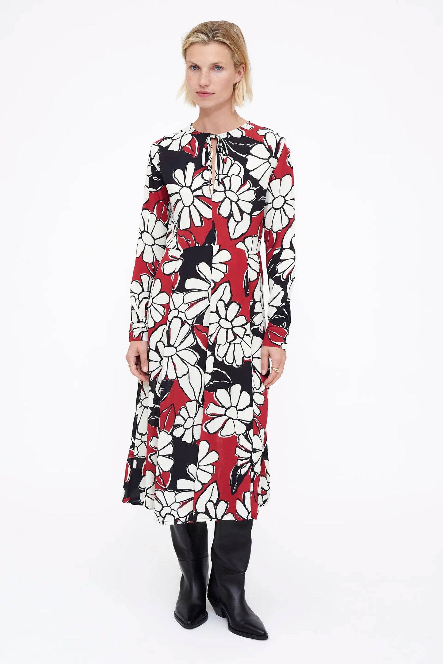 Abito midi con stampa Blooming Sunset