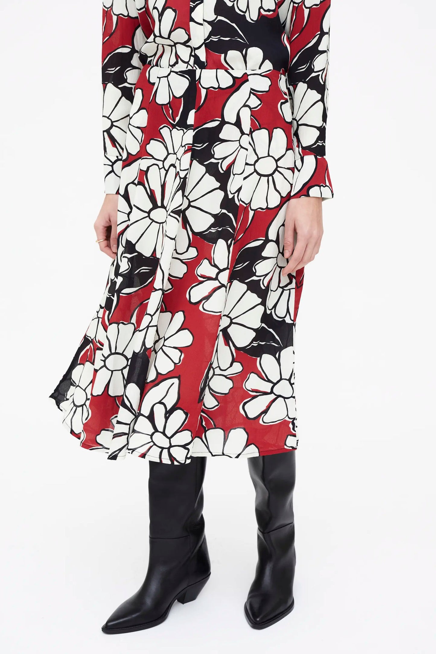 Gonna Midi stampa Blooming Sunset