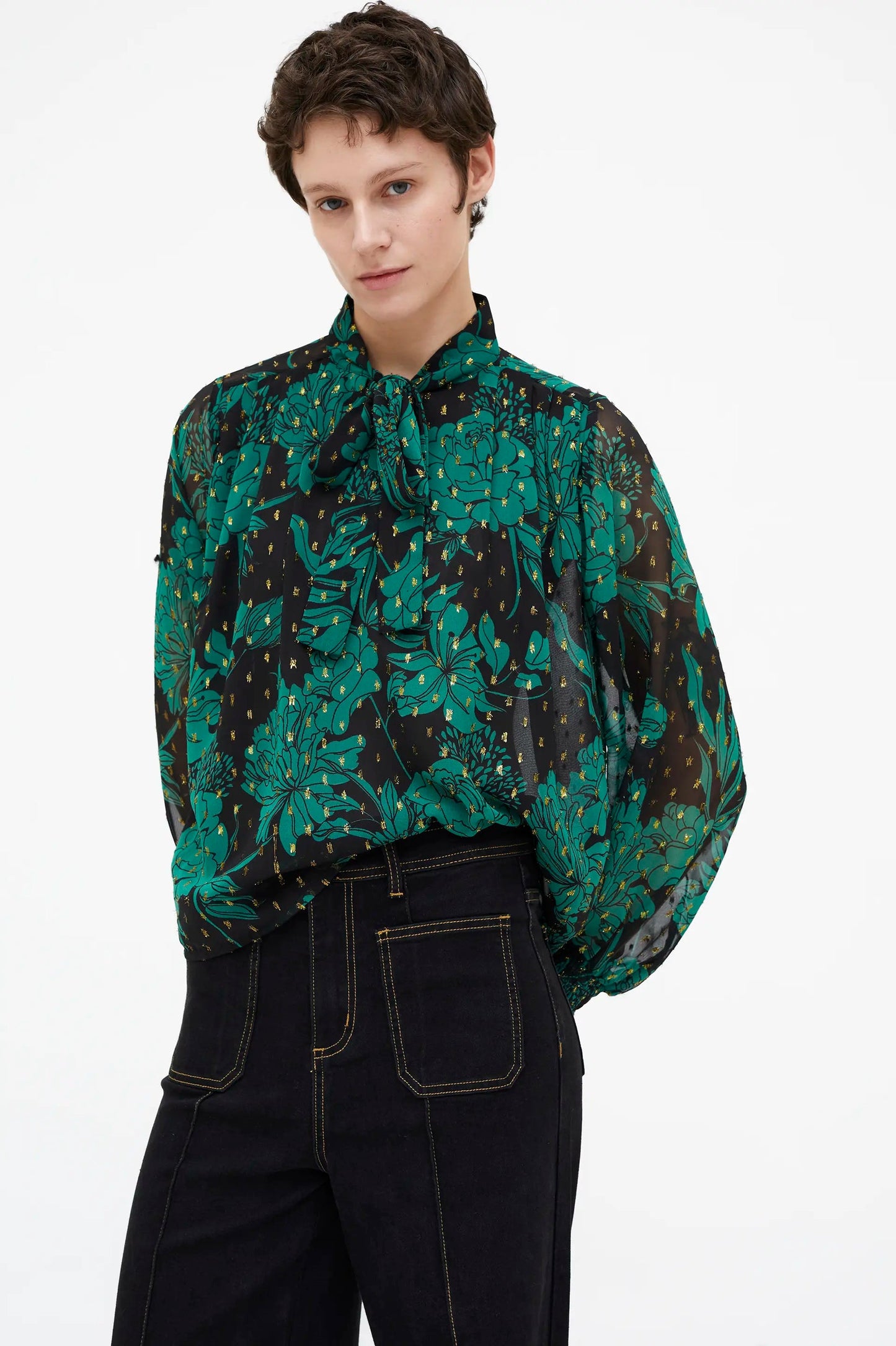 Camicia fluida con stampa Wild Flower