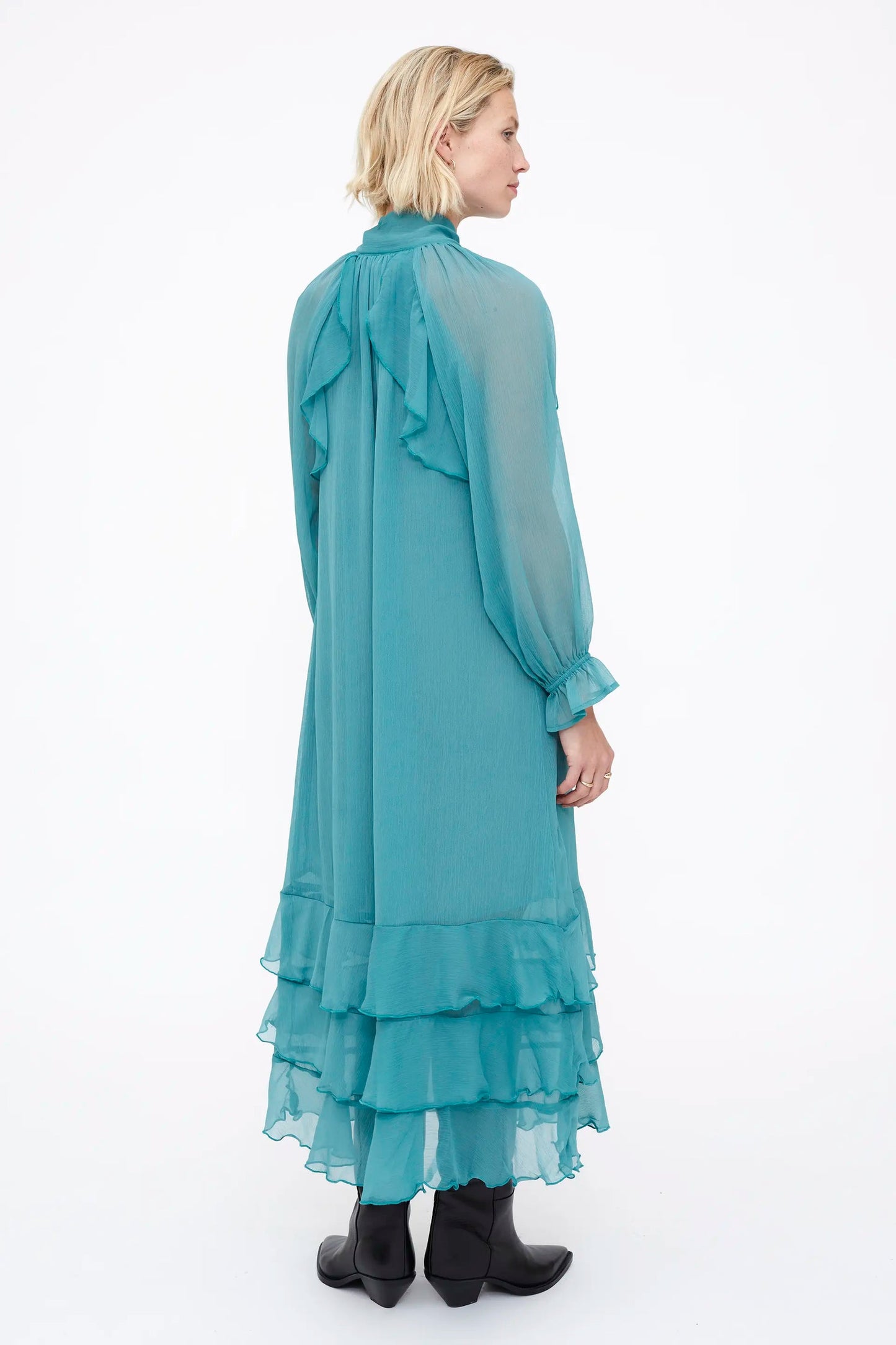 Abito Midi chiffon Light Blue