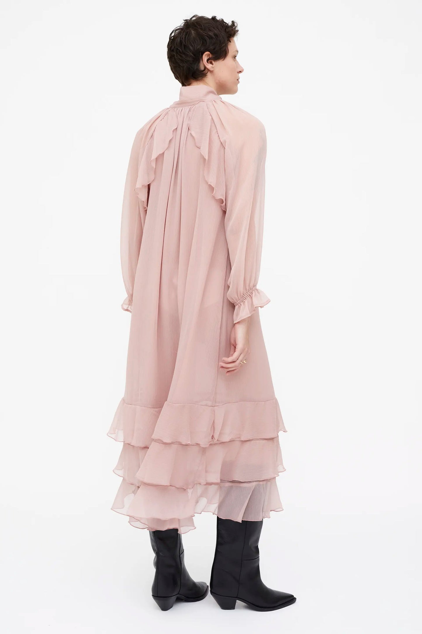 Abito Midi chiffon rosa