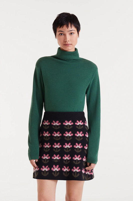 Top in maglia fine verde