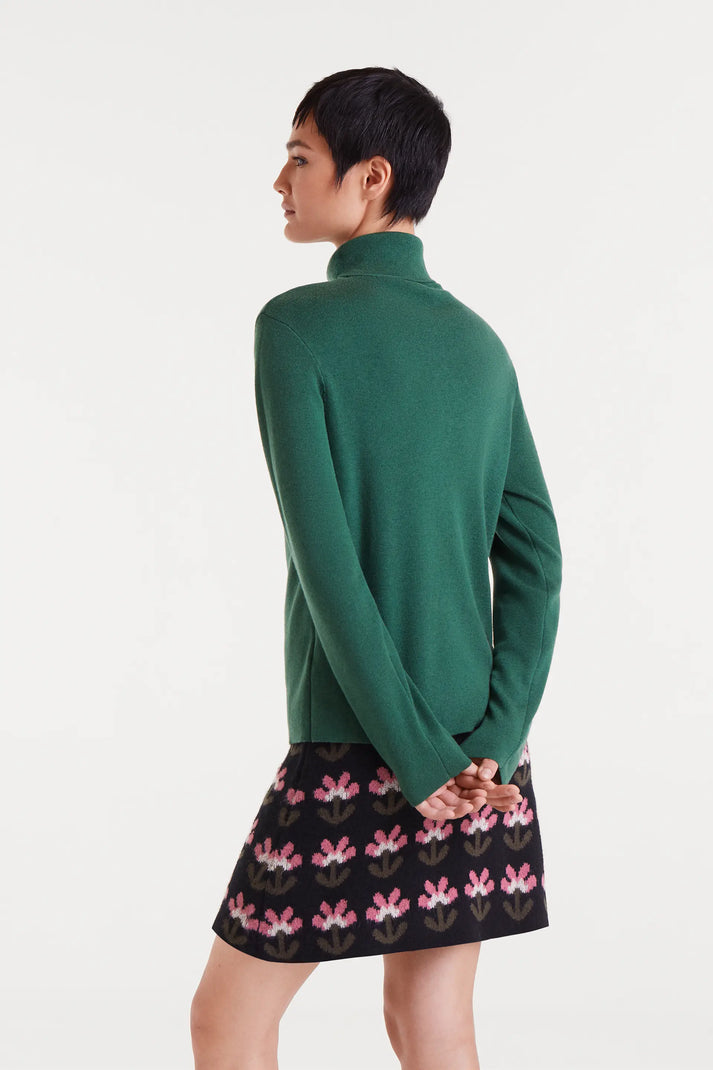 Top in maglia fine verde