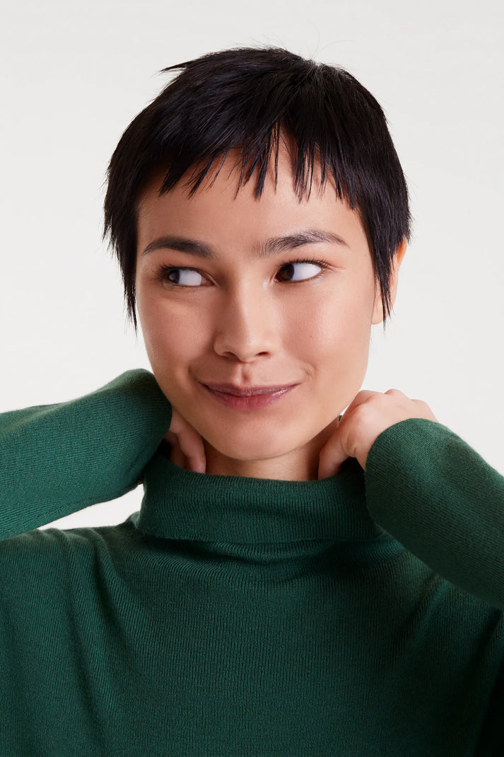 Top in maglia fine verde