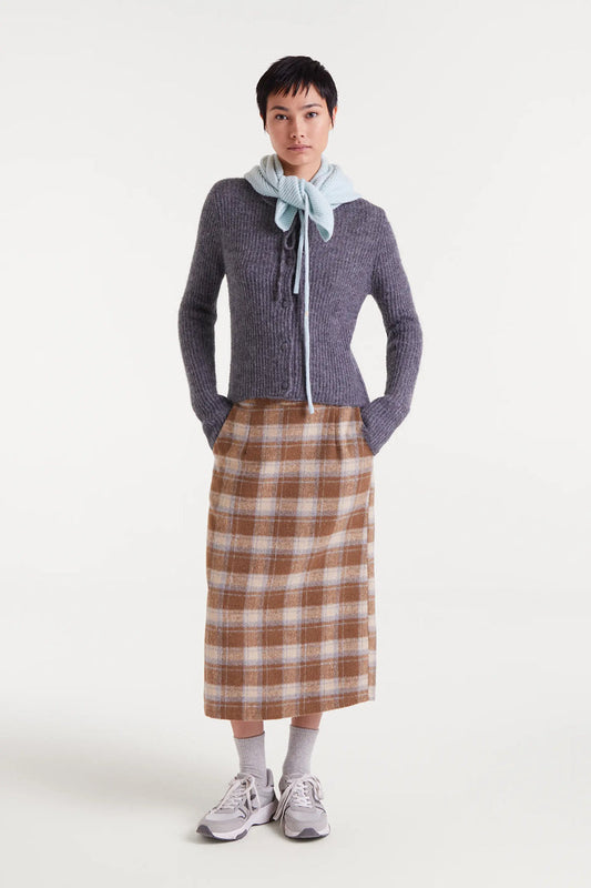 Gonna con stampa Beige Checks