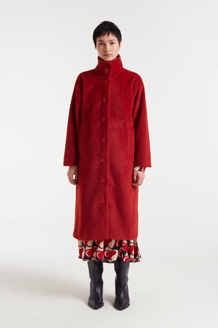 Cappotto lungo rosso