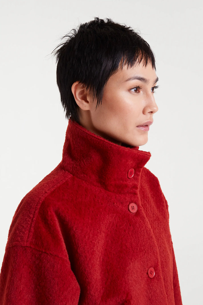 Cappotto lungo rosso