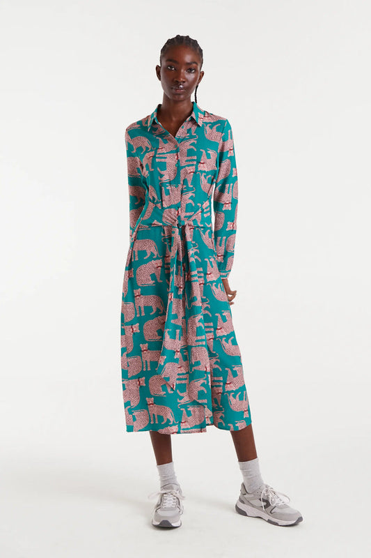 Abito midi con stampa Onca