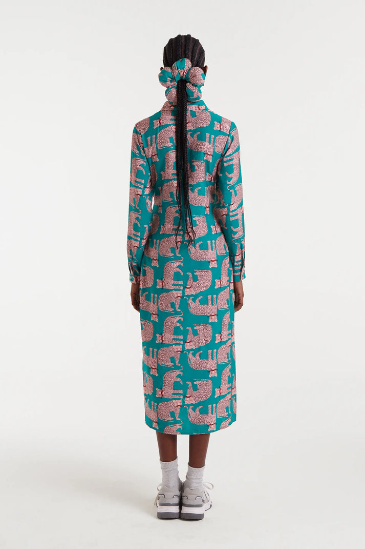 Abito midi con stampa Onca