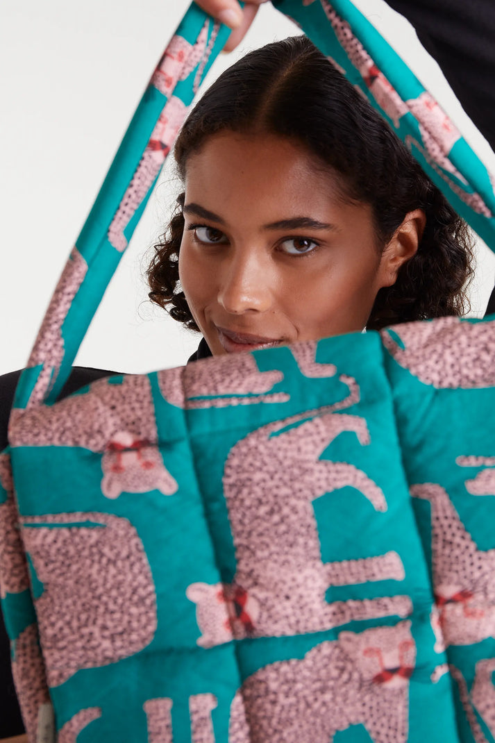 Borsa imbottita con stampa Onca