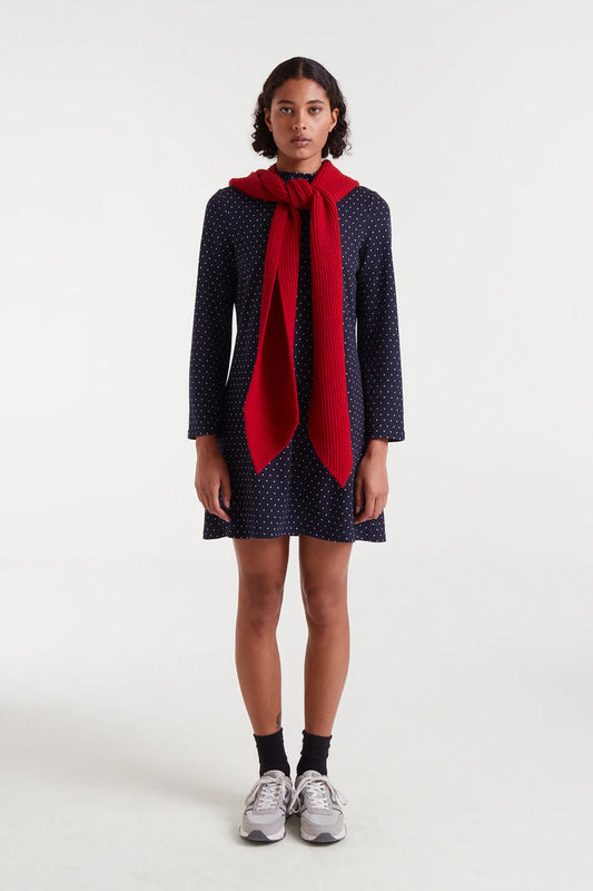 Abito corto Jacquard con stampa Super Mini Dots