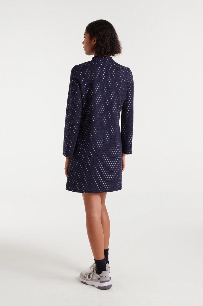 Abito corto Jacquard con stampa Super Mini Dots