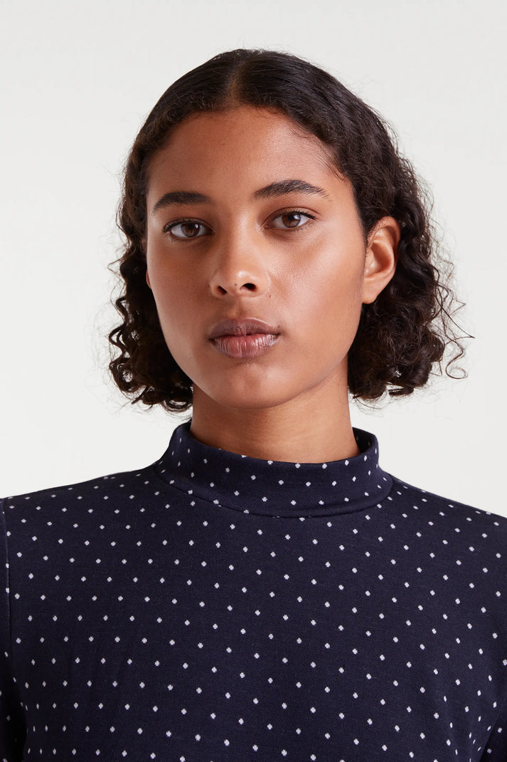 Abito corto Jacquard con stampa Super Mini Dots