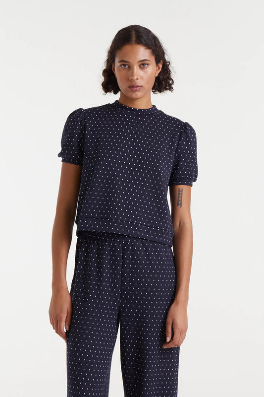 T-shirt in jacquard con stampa Super Mini Dots