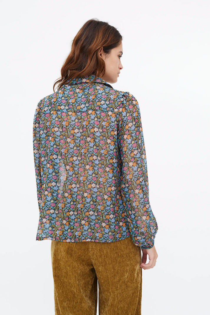 Camicia con stampa Flowers Lurex