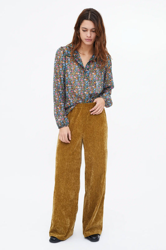 Camicia con stampa Flowers Lurex