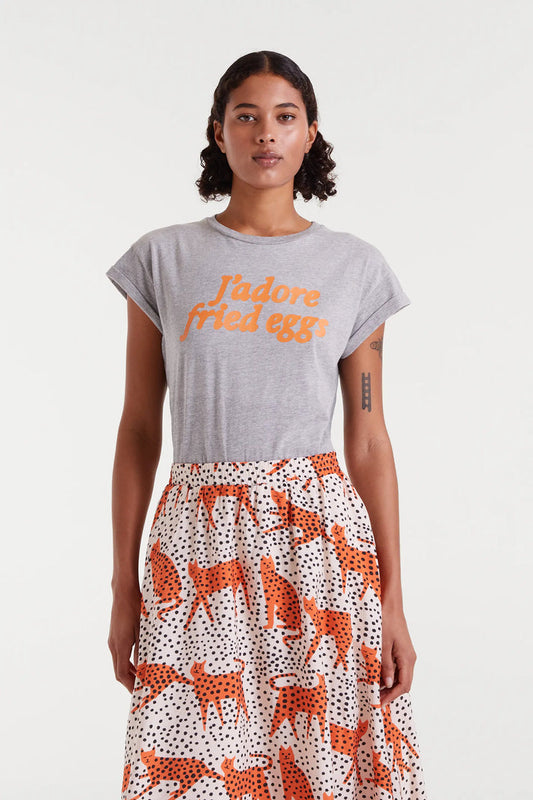 T-shirt 100% cotone con stampa J'adore fried eggs