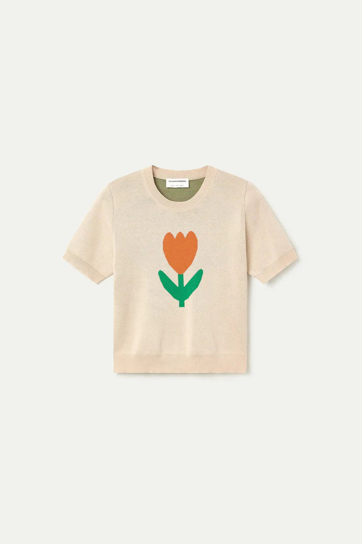 Maglione lavorato a maglia con stampa Tulip Big