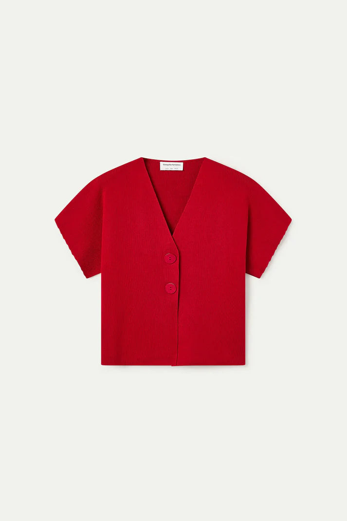 Cardigan punto rosso