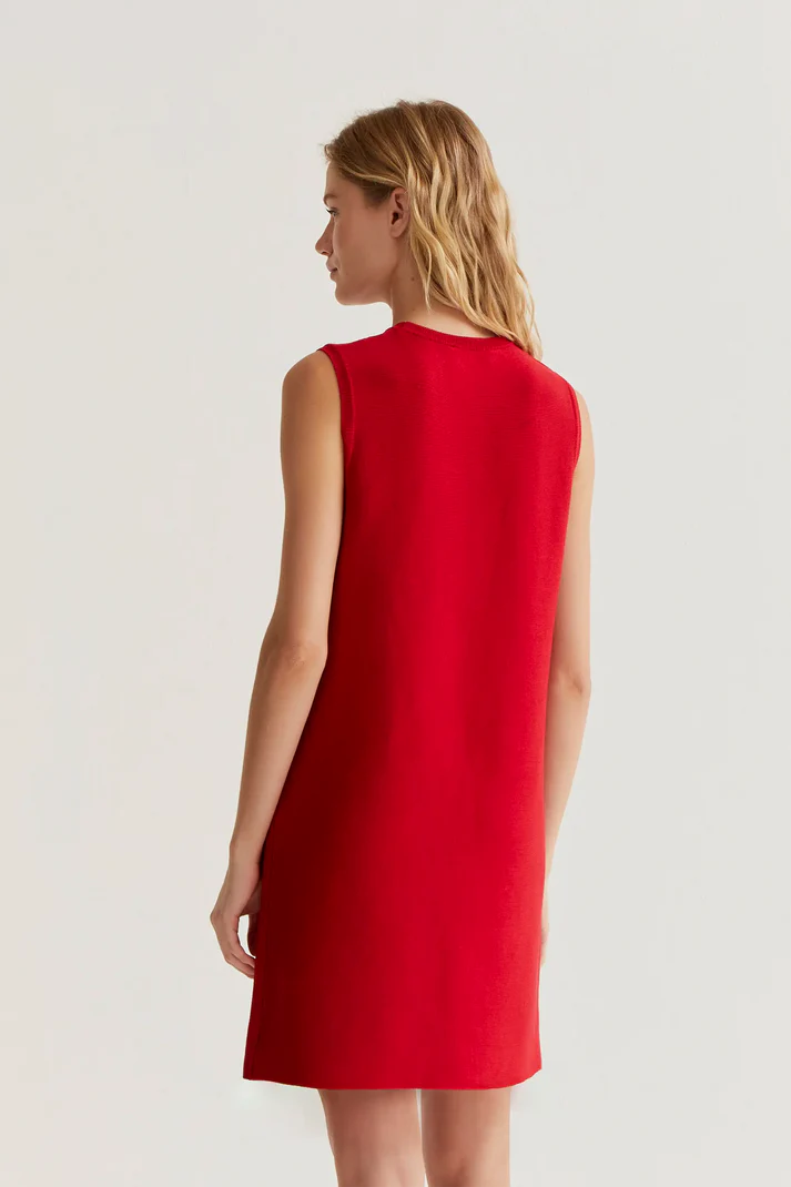 Abito corto maglia rossa