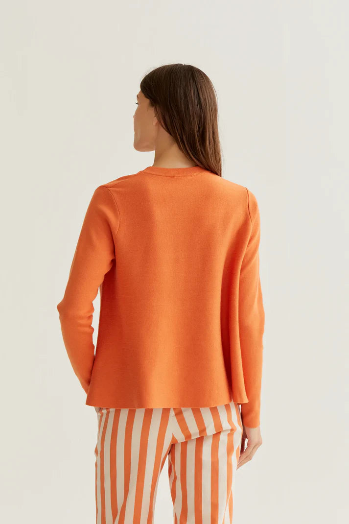 Maglia maglia manica lunga arancione