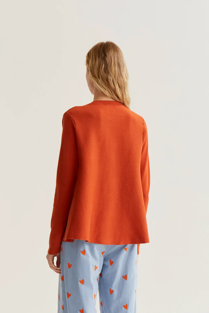 Cardigan maglia bottoni marrone