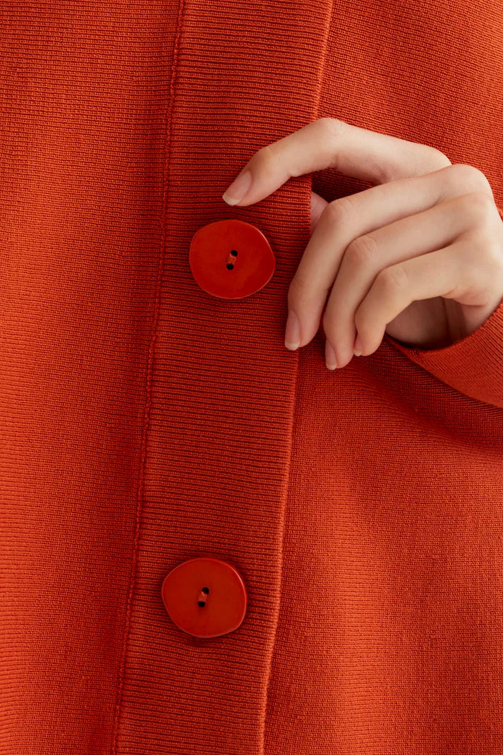 Cardigan maglia bottoni marrone
