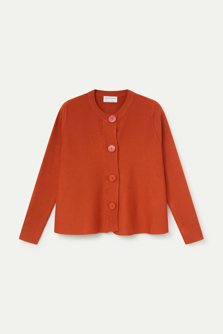 Cardigan maglia bottoni marrone