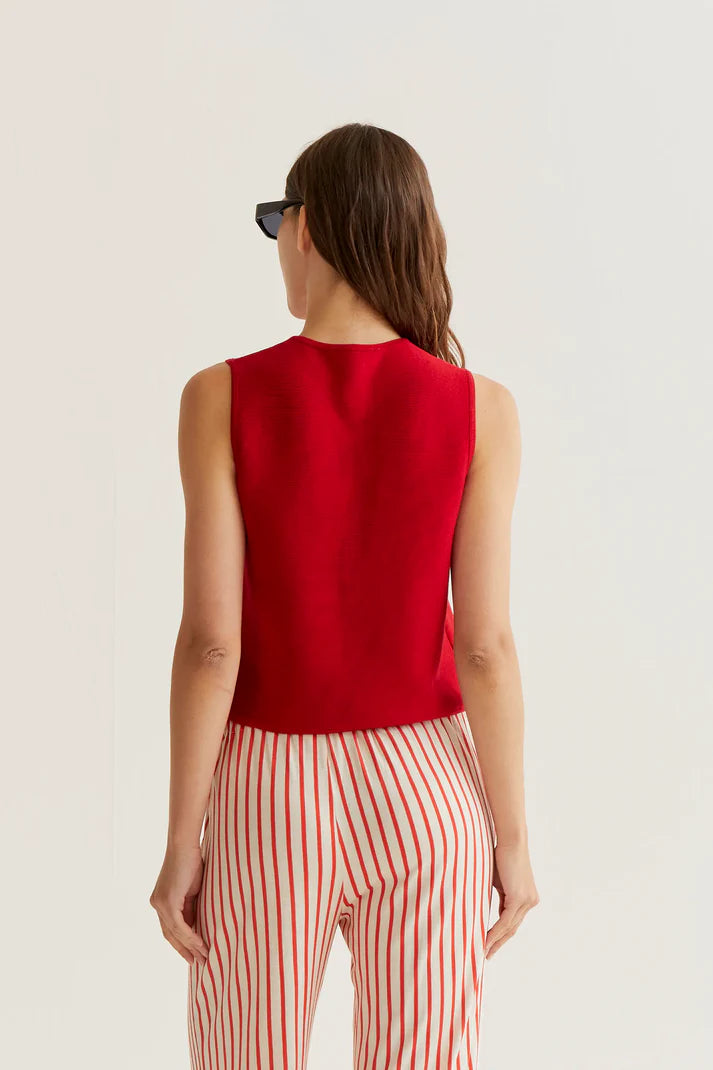 Top gilet punto rosso